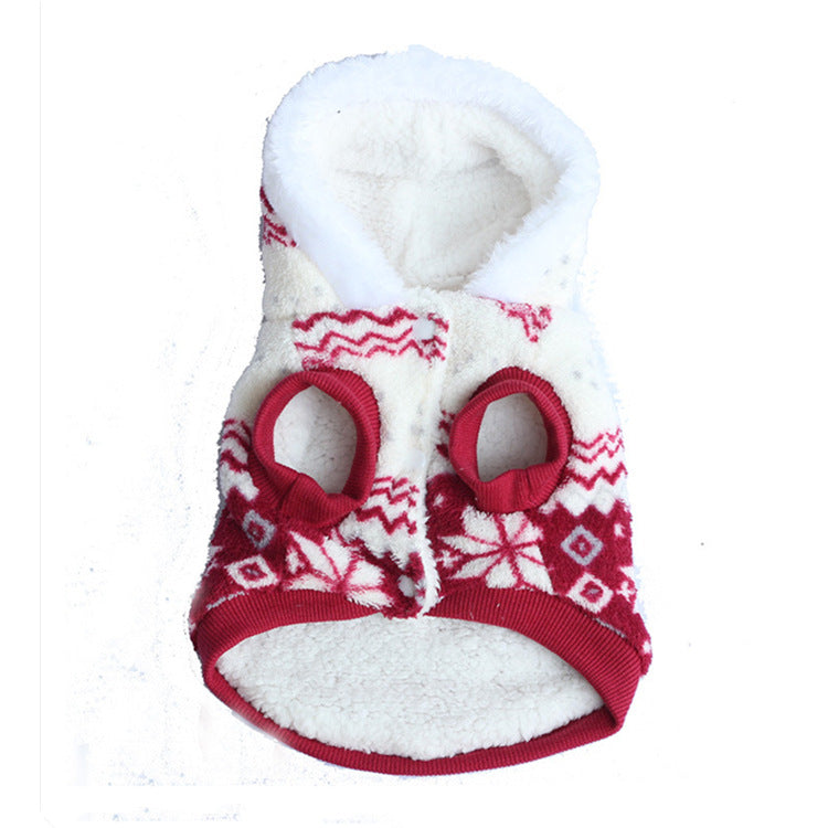 Dog two-tone snowflake coat