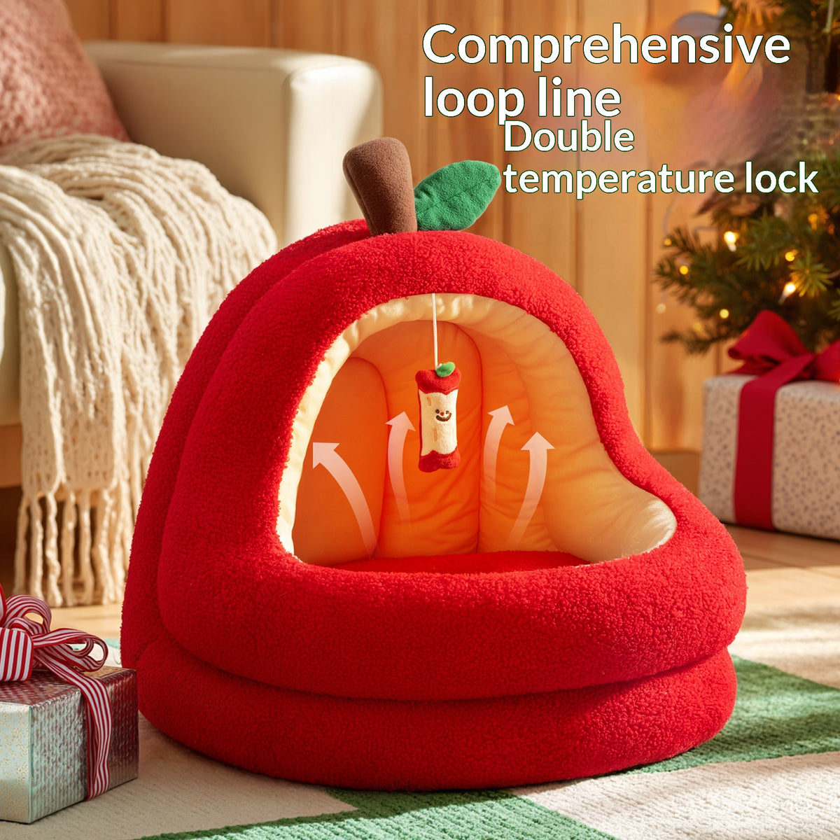 Christmas Cat Bed, Winter Warm Sleeping Mat, Thickened Design