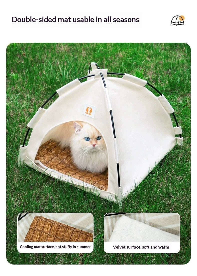 Foldable Outdoor Pet Tent Cat Bed.