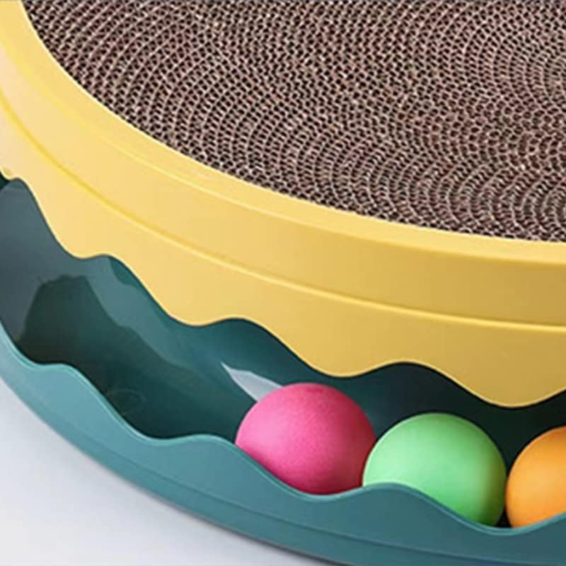 Round Cat Scratcher Toy Cat Scratcher Pad With Ball Interactive Training Exercise Mouse Play Toy With Ball Scratching Board Cat Scratcher Interactive