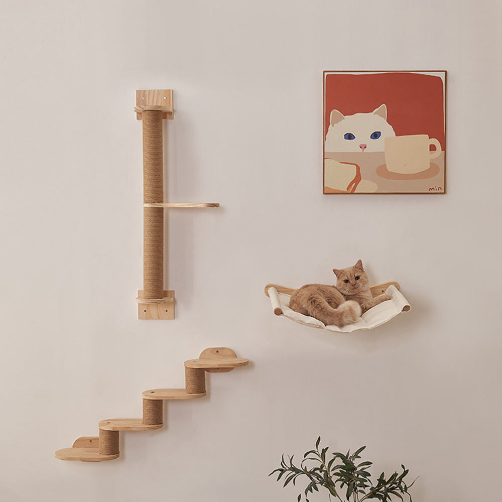 Wooden Wall Shelf Wall-Mounted Perch Leisure Cat Climbing Frame Pet Supplies