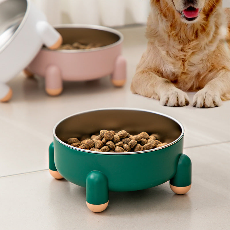 Non-slip Stainless Steel Bowl For Dogs And Cats Bowl For Food Anti-overturn For Pets Not Black High Foot