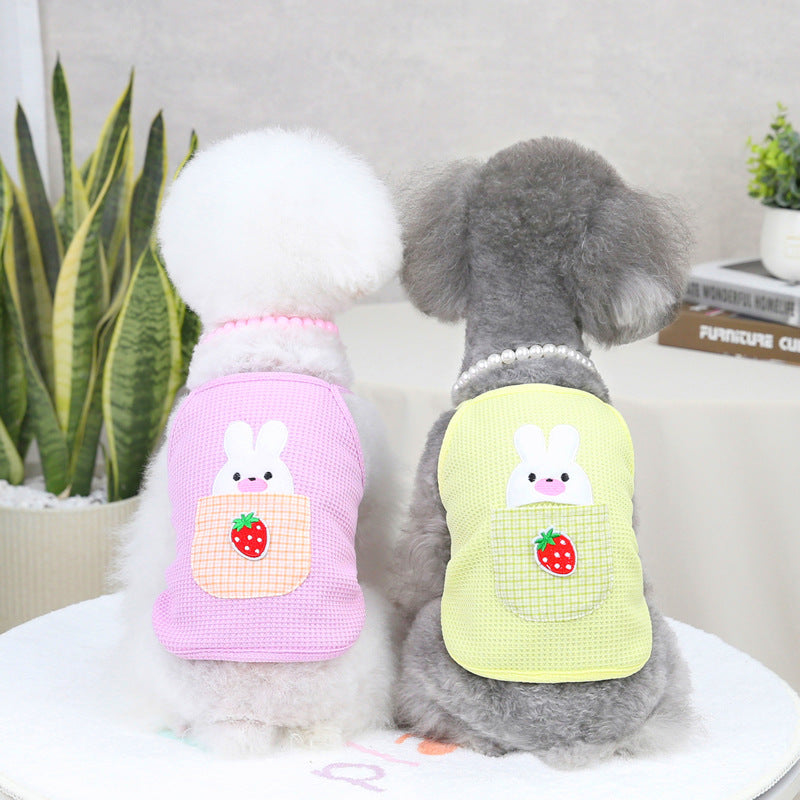 Dog Clothes Thin Clothing Embroidered Slip Top