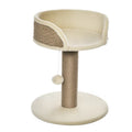 Cat Tree with Scratching Post, Toy Ball, Perch, Small Cat Tower for Indoor Cats - 16" x 16" x 19", Beige