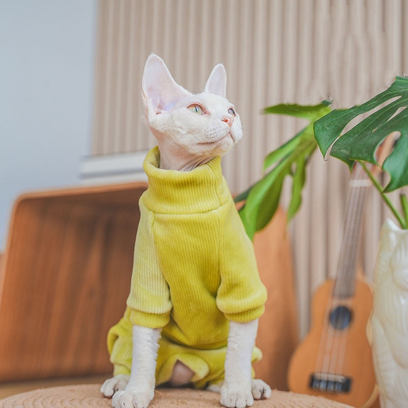 Thickened Fleece-lined Hairless Cat And Devon Cat Clothes For Autumn And Winter