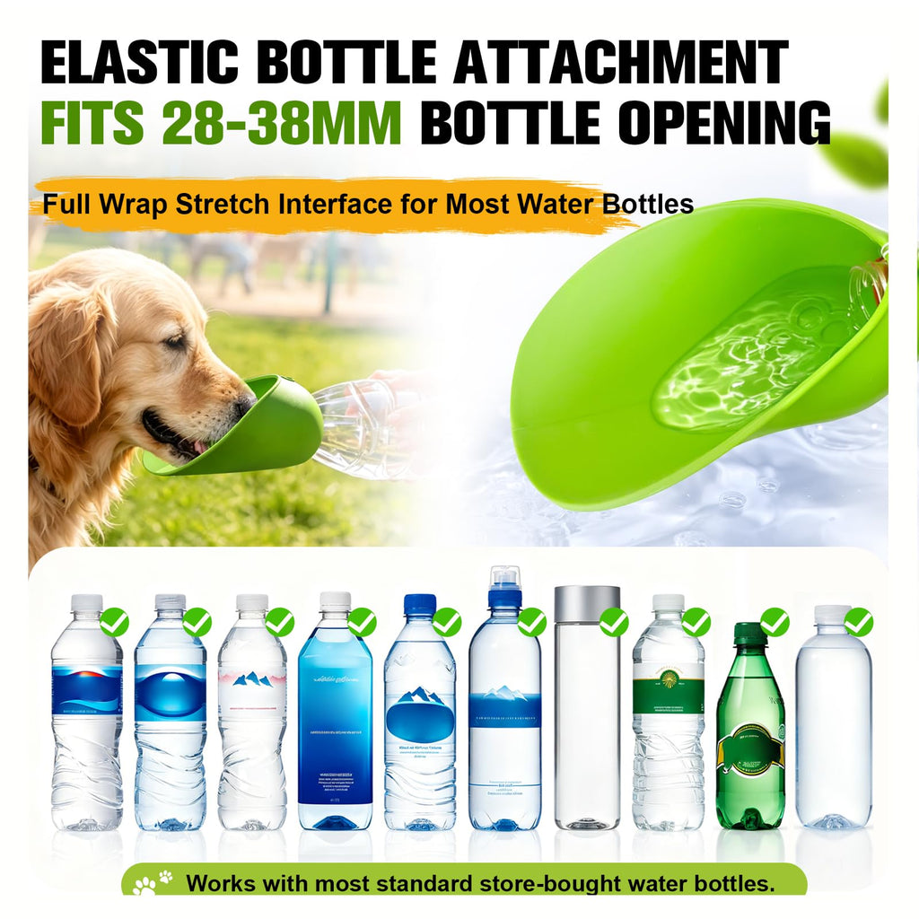Portable Dog Water Bottle Attachment, Slip-On Pet Water Bowl For Walks Silicone Dog Drink Dispenser, Fits Standard Water Bottles,Ideal For Daily Walks