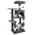 44" Multi-Level Cat Tree With Spacious Top Perch, 2-Door Condo & Hammock For Indoor Cats -Gray