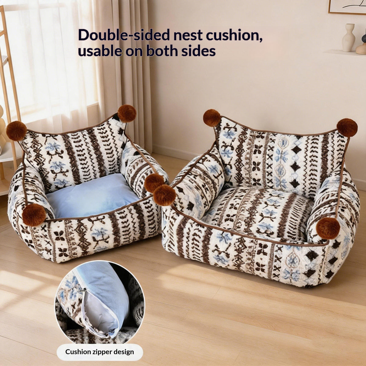Detachable And Washable Pet Sofa Bed, Warm Winter Nest