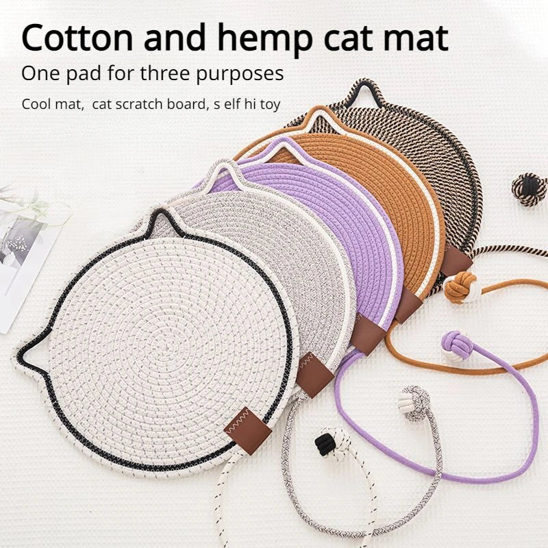 Braided Cotton Rope Cat Claw Mat Self Hi Ball One Piece Sleeping Mat Washable Anti Sticky Scratching Artifact Cat Scratching Mat Pet Products