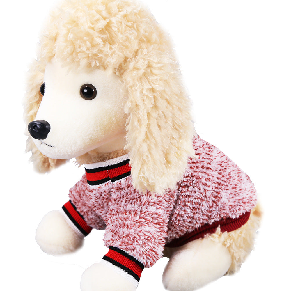 Lambswool Pet Dog Cat Autumn And Winter Sports Two Feet Warm Clothes