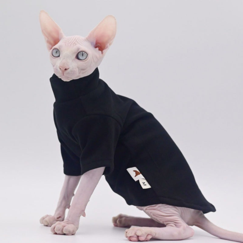 Warm Sphynx Cat Turteneck Sweater Clothes For Hairless Cats