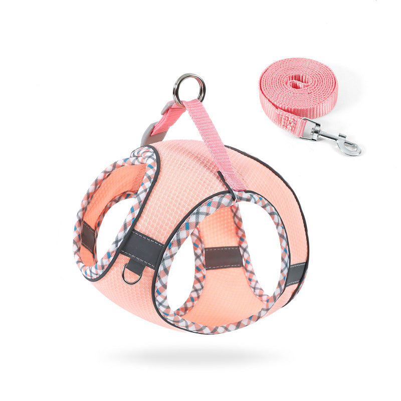 Dog Harness No-Pull Pet Harness With A Leash 1.2m Step In Dog Harness With Breathable Mesh And Quick-Release Buckle Reflective Outdoor Pet Vest For