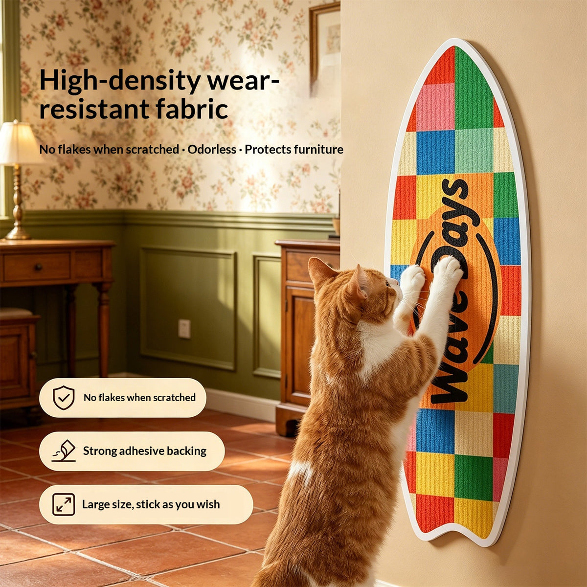 Rectangular Cat Scratcher With Felt Pads