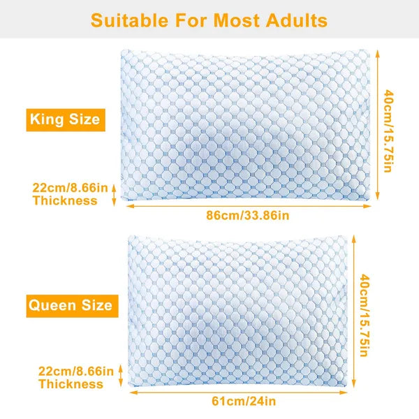 Bed Pillows Cooling Memory Foam Pillow Ventilated With Cooling Gel Infused Memory Foam Heat Moisture Reducing Cooling Fiber Breathable Machine
