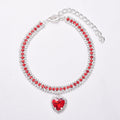 Love-shaped Pendant Rhinestone Pet Necklace
