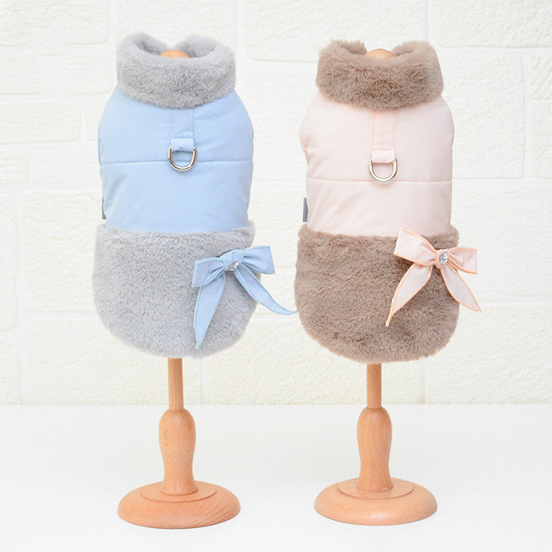 Autumn and winter plus velvet warm pet clothes