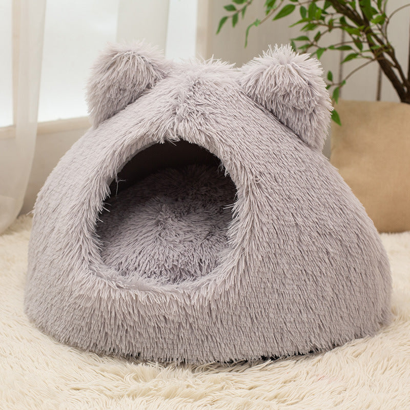 Large Cat Nest Semi-closed Warm Plush Kennel