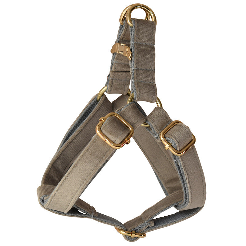 Pet Dog Flannel Gold Buckle Chest Strap