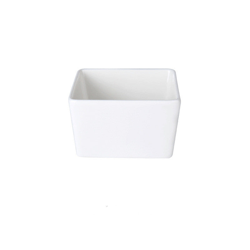 Ceramic pet rice bowl with bamboo frame