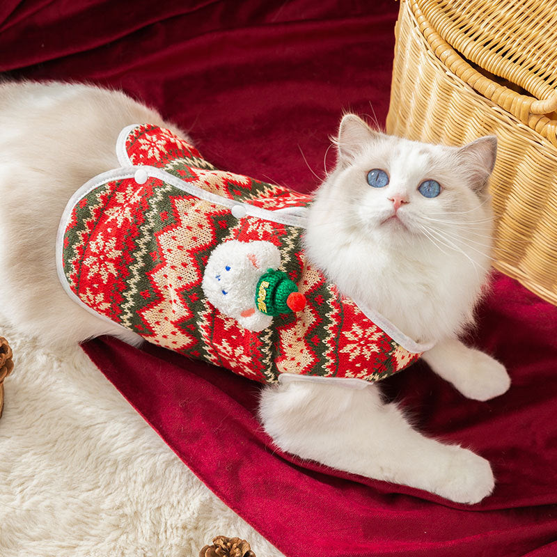 Dog Sweater For Small Dogs Cute Bear Pattern Doggie Clothes Winter Warm Puppy Coat Chihuahua Yorkie Holiday Birthday Outfits Halloween Christmas Small