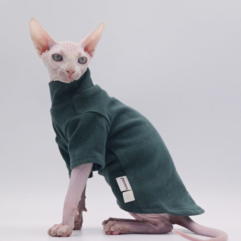 Warm Sphynx Cat Turteneck Sweater Clothes For Hairless Cats