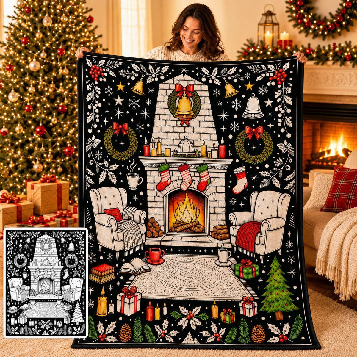 Christmas DIY Handmade Coloring And Doodling Blanket