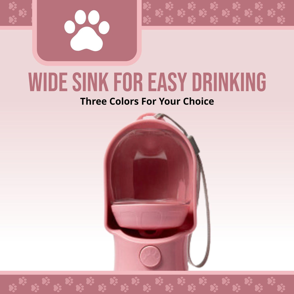 Leak Proof Portable Dog Water Bottle With Bowl Travel Pet Water Dispenser For Walking & Hiking Food Grade Plastic Choose From 3 Colors
