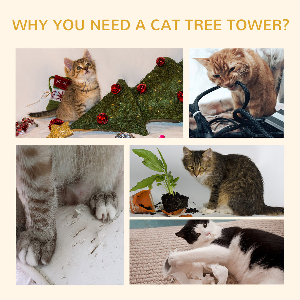Floor-to-Ceiling Cat Tree Cat Climbing Tower with Sisal-Covered Scratching Posts Natural Cat Tree Activity Center for Kittens Cat Tower Furniture