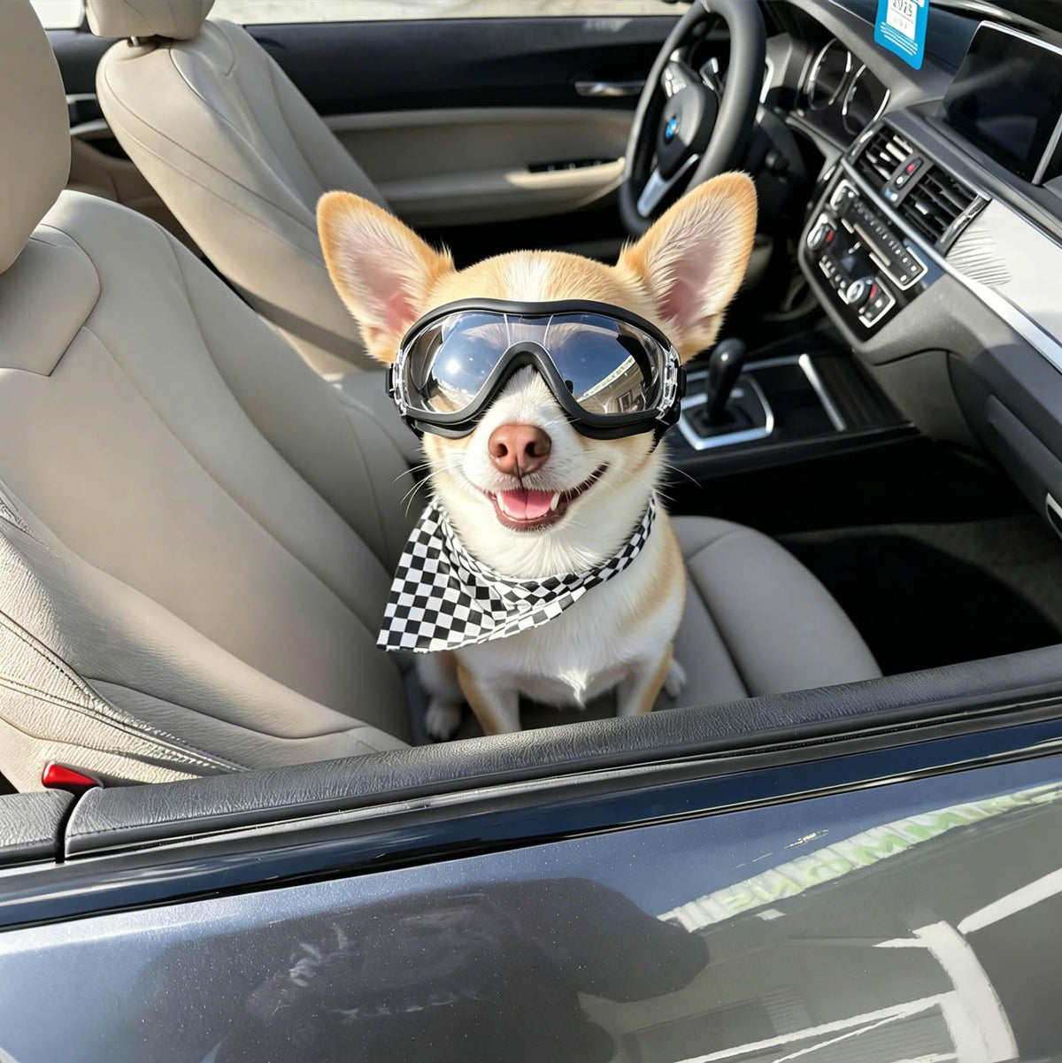 Clear Dog Goggles For Small Dogs, Protection Dog Sunglasses Small Breed, Driving Glasses For Dogs Stick Head Out Car Window, Windproof Dustproof