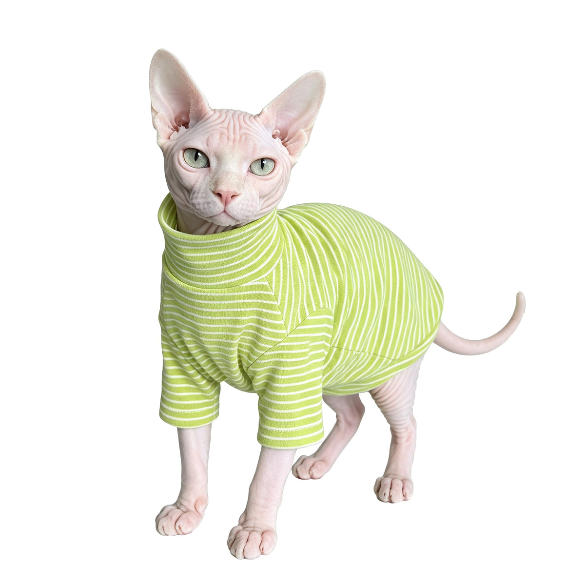 Sphynx Cat Clothes For Cats Only, Narrow Striped Sphynx Shirt Clothes T-Shirts Sweatshirt With Sleeves, Soft Kitten Sphinx Clothes Pet Apparel Devon