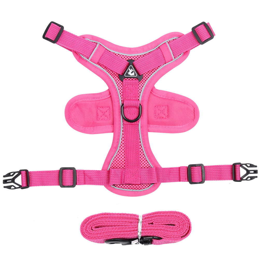 Large Cat Harness And Leash Set Escape Proof Adjustable Mesh Vest With Reflective Strips, No-Choke Soft Breathable Harness For Small Dog Big Kitten
