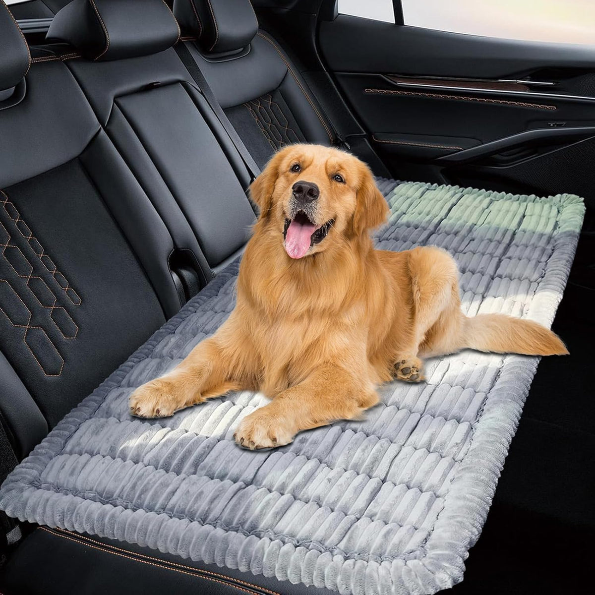 Dog Bed For Car Back Seat Non-Slip, Backseat Dog Bed Mat For Backseat Extenders, Pet Car Blanket Seat Cover For SUVs Trucks Sedans, Soft Machine