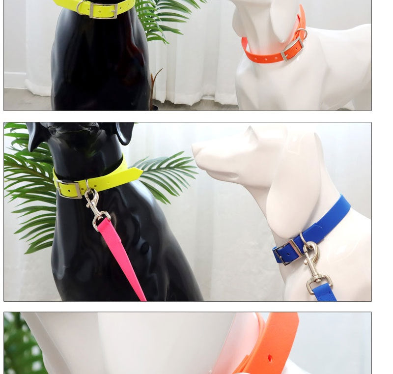 Factory Wholesale PVC Plastic Waterproof Dog Collar Wear-resistant Dog Collar Out Dog Traction Collar Pet Supplies