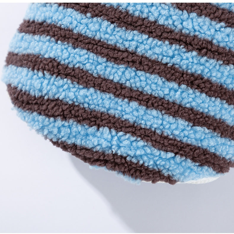 Soft Plush Striped Pet Shirt, Cozy Button-Down Puppy Sweater For Small Dogs And Cats, Warm Winter Fleece Dog Clothing, Comfortable Puppy Outfit For