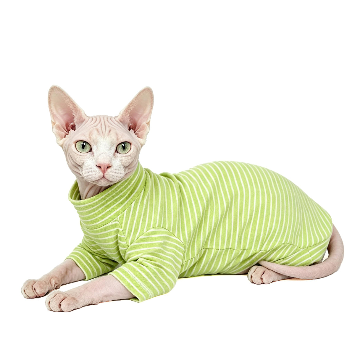 Sphynx Cat Clothes For Cats Only, Narrow Striped Sphynx Shirt Clothes T-Shirts Sweatshirt With Sleeves, Soft Kitten Sphinx Clothes Pet Apparel Devon