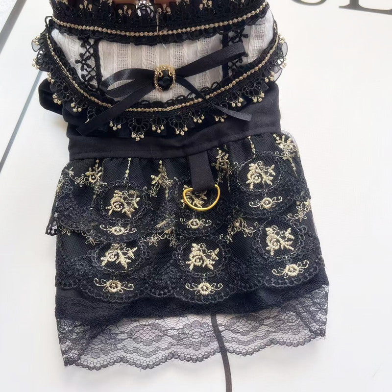 Gothic Golden Skirt Cat Dog Clothes