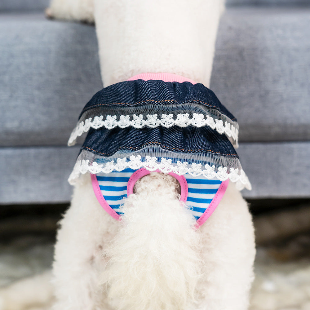 Female Canine Menstrual Panties Menstrual Safety Pants Princess Bowknot