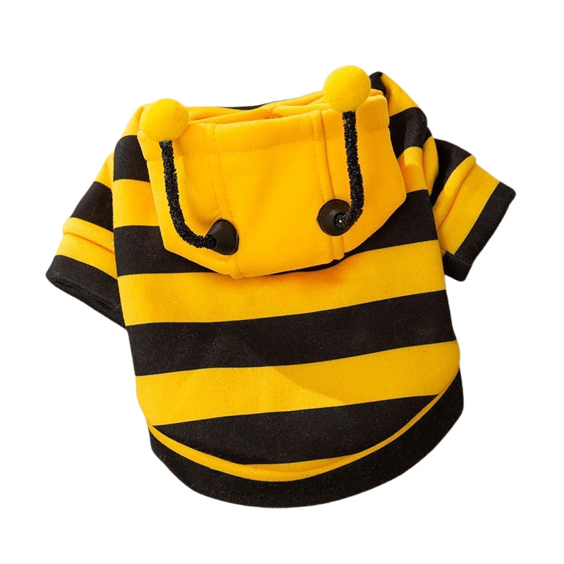 Bee Antenna Hoodie, Cute Bee Striped Dog, Kitten And Puppy Pet Clothing