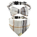 Bow Tie Cat Collar Bandana Breakaway Pet Collar Bandana With Classic Plaid Adjustable Cat Collar With Scarf And Bowtie Necklace