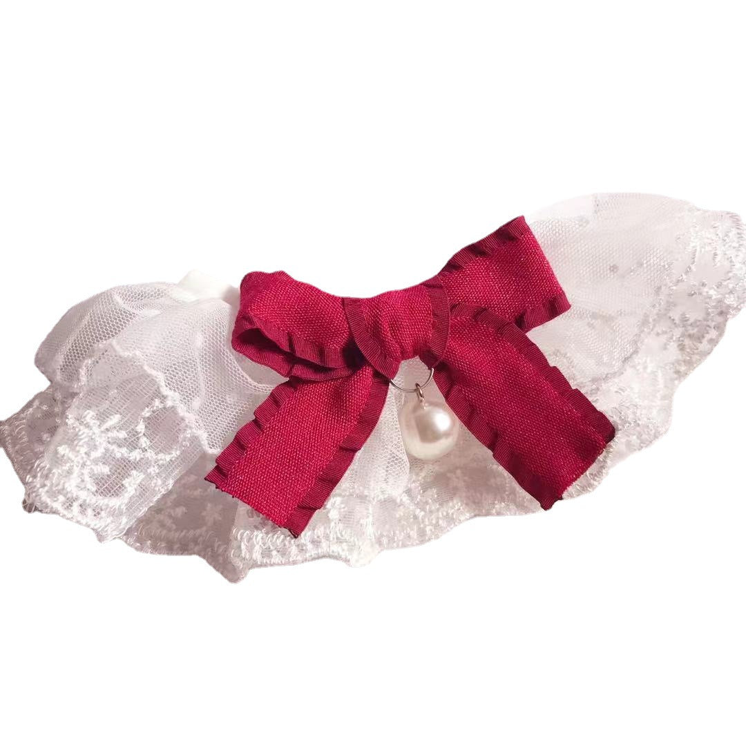 Cat Dog Lace Saliva Towel Pet Bib