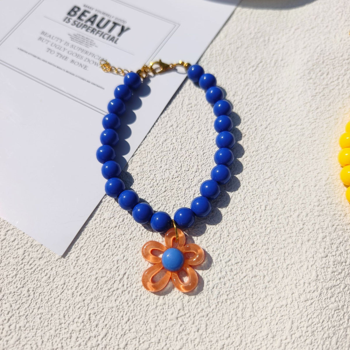 Dopamine Flower Pearl Pet Necklace