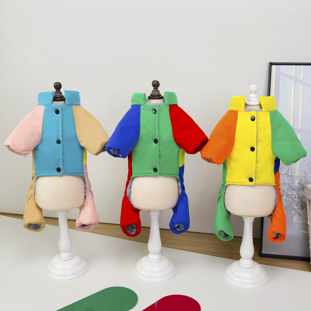 Pet Dog Winter Warm Thickened Four-leg Cotton-padded Clothes