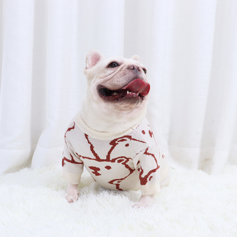 Autumn And Winter Pug Bulldog Sweater