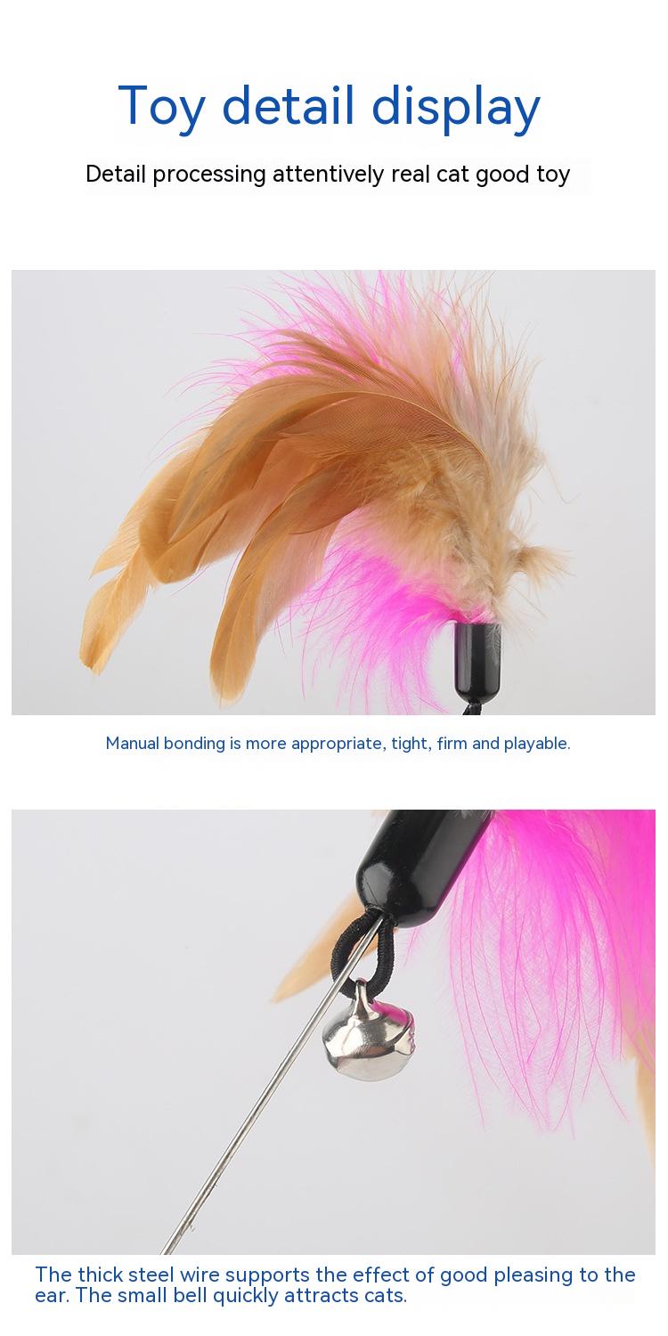 Pet Toy Multi-functional Binding Foot Table Leg Collar Feather Silicone Cat Teaser
