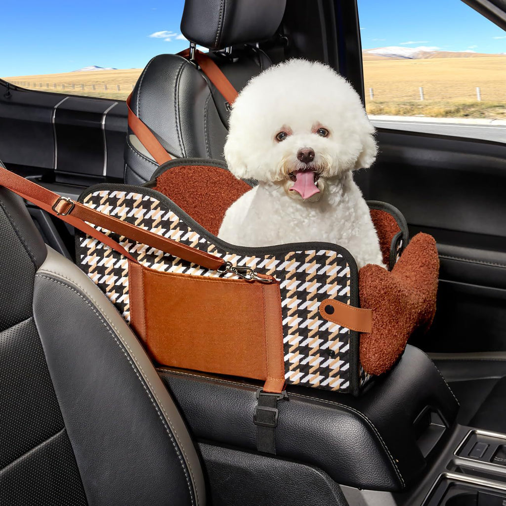 Center Console Dog Car Seat,Dog Car Seats For Small Dogs With Soft Mattress,Pet Puppy Cars Seat