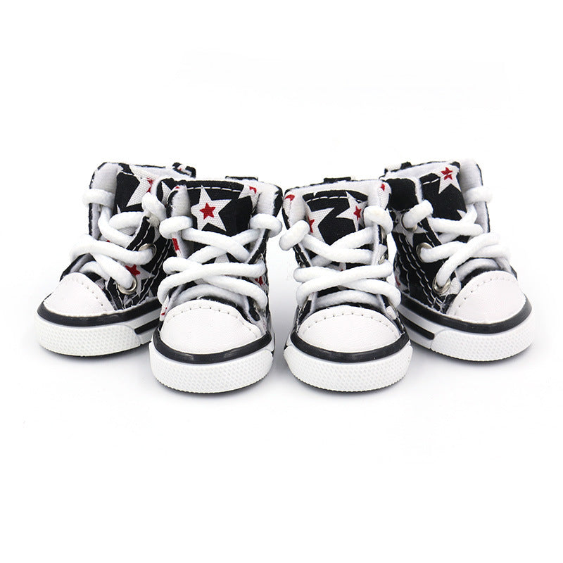 A Pair Of Soft Small Dog Four Season Canvas Shoes