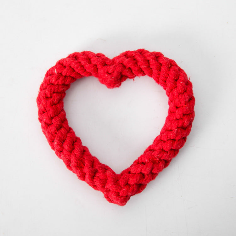 Simple Pet Cotton Rope Woven Love Toy
