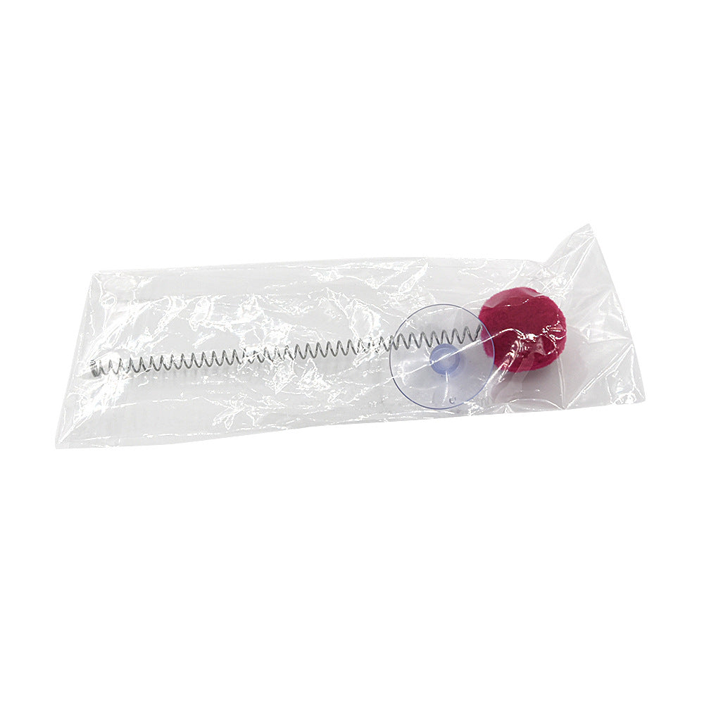 Pet Cat Spring Feather Ball Interactive Cat Teaser Colorful Fur Ball High-Elastic Pet Toy