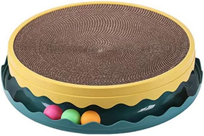 Round Cat Scratcher Toy Cat Scratcher Pad With Ball Interactive Training Exercise Mouse Play Toy With Ball Scratching Board Cat Scratcher Interactive
