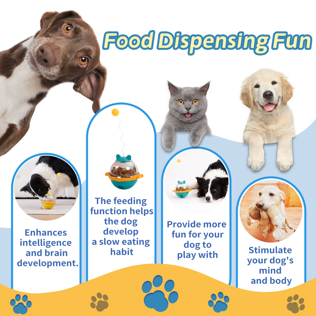 Guardians Tumbler Pet Toy Cat Leaky Food Toy Interactive Dog Cat Toy Food Treat Dispensing Toys, Slow Feeder Treat Ball For Pets Increases IQ